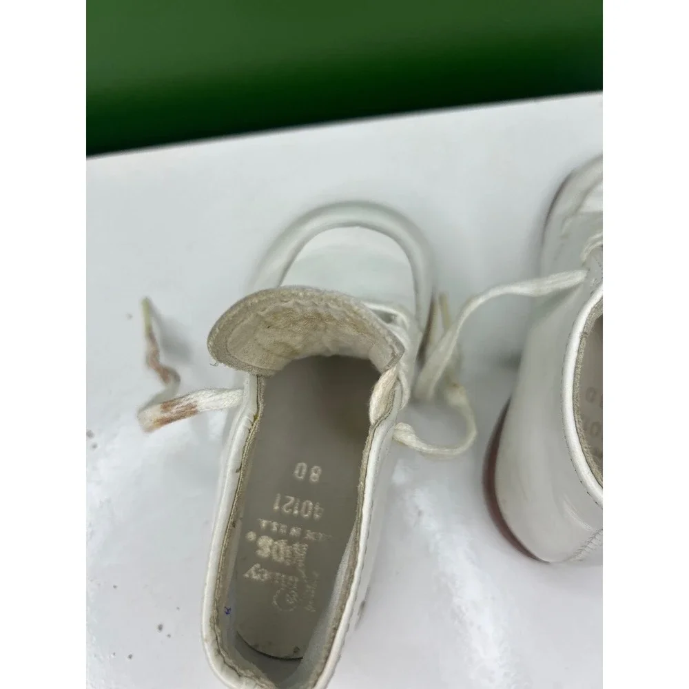 Kinney Kids Vintage White Leather Toddler High Top Walking Shoes 80 40121 USA